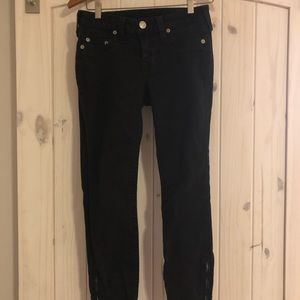 True Religion Black Jeans with Zip Detail, Size 28